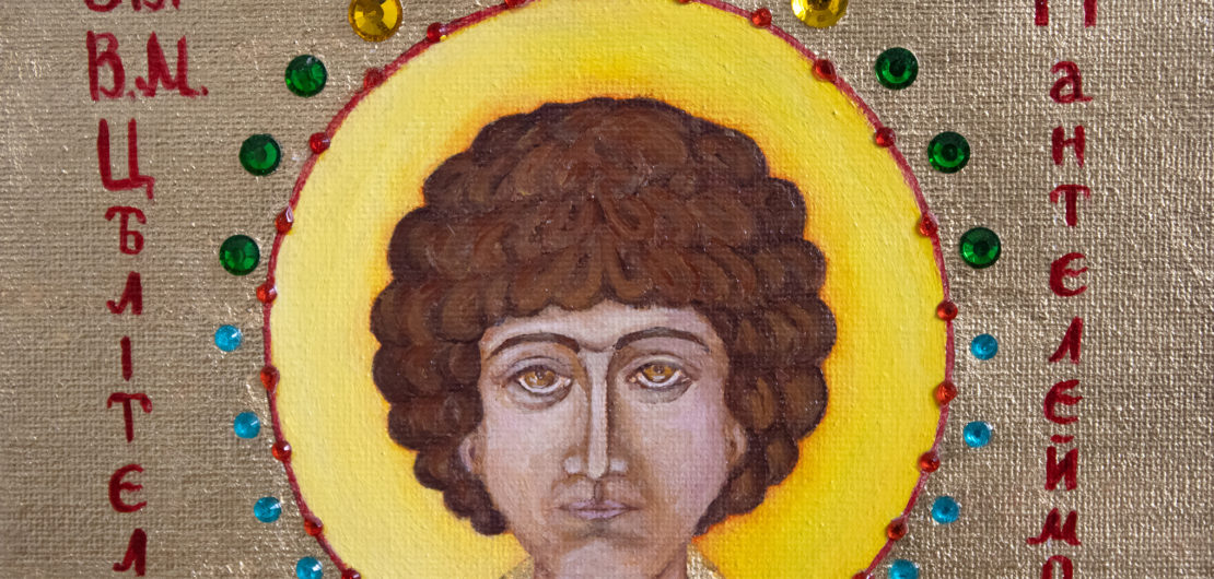 Holy Martyr Panteleimon the Healer. The image on canvas of the Icon