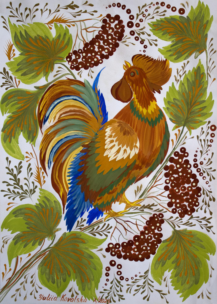 Ornament with a rooster