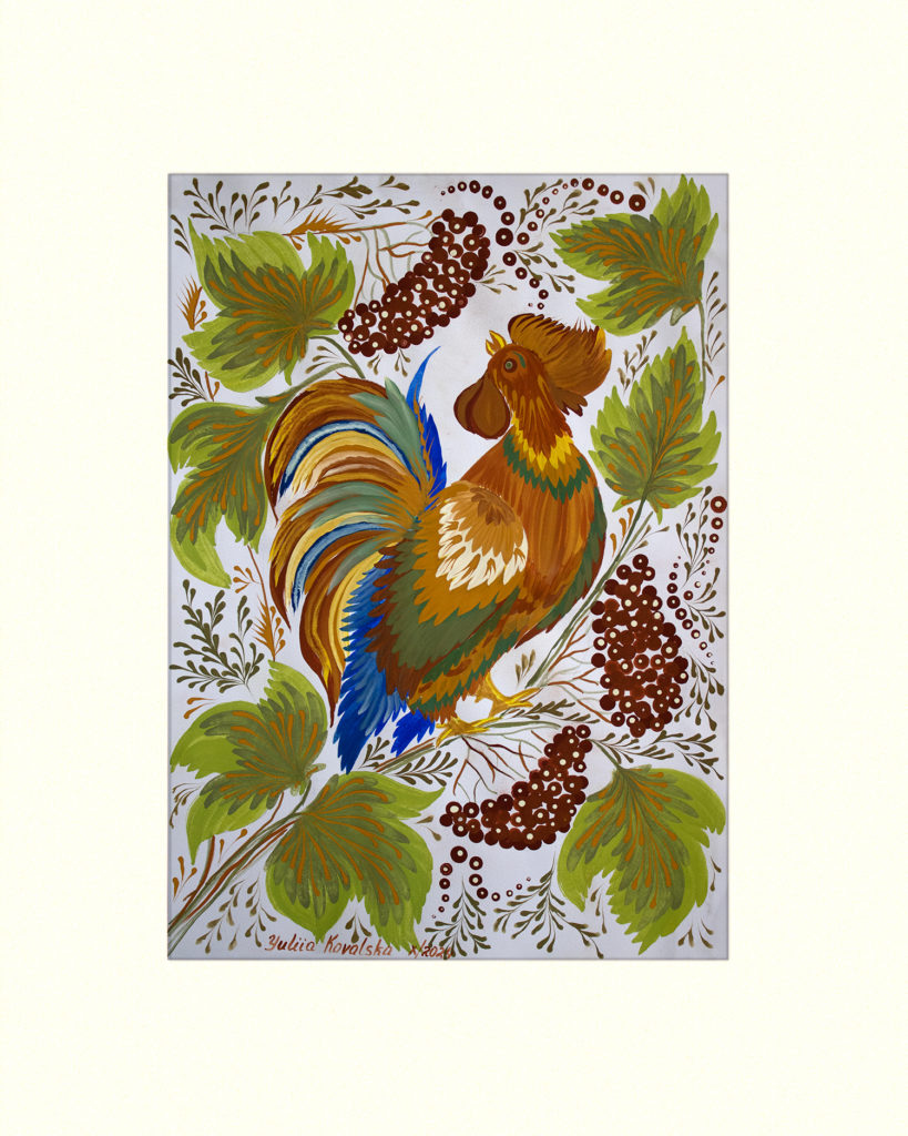 Ornament with a rooster