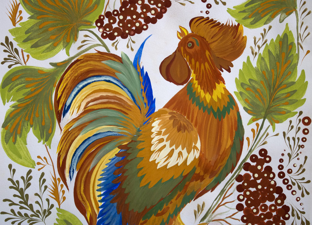 Ornament with a rooster