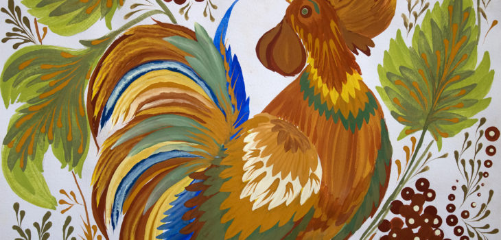 Ornament with a rooster