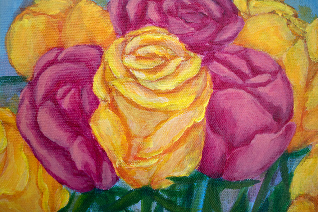 Roses on the summer porch. A memory of summer