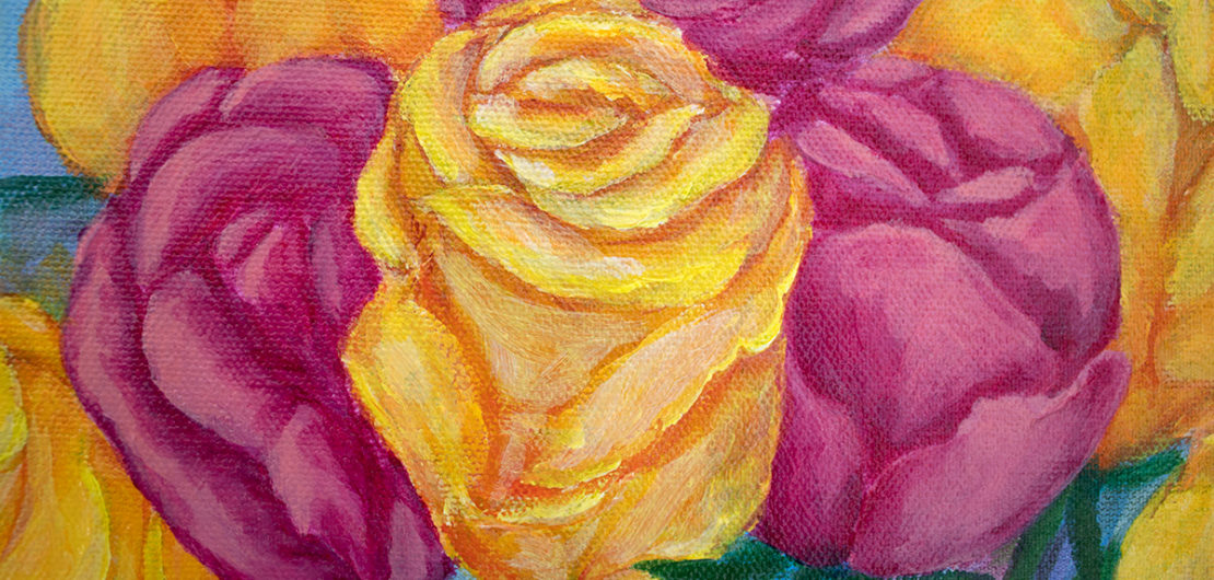 Roses on the summer porch. A memory of summer