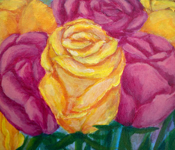 Roses on the summer porch. A memory of summer