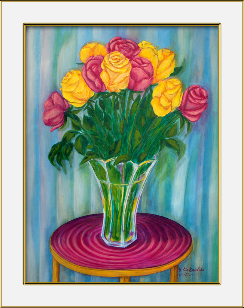 Roses on the summer porch. A memory of summer