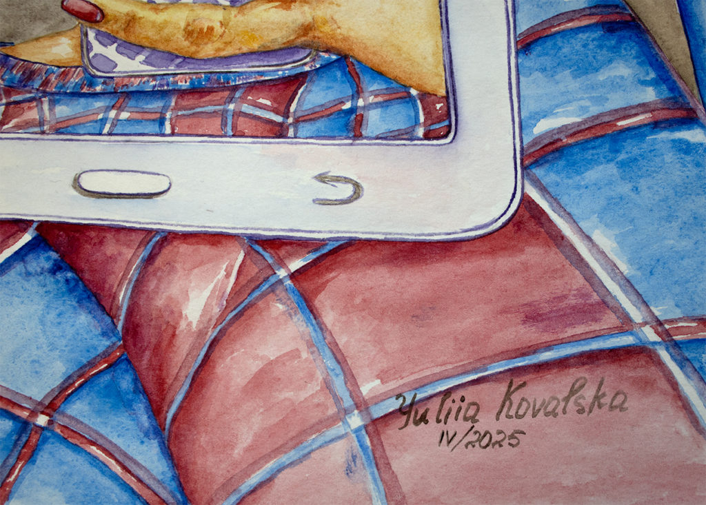 Non-Selfie. Portrait in gadgets
