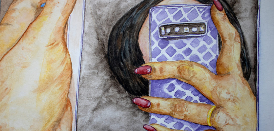 Non-Selfie. Portrait in gadgets