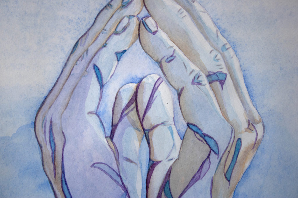 Hansen miracle village. Praying hands