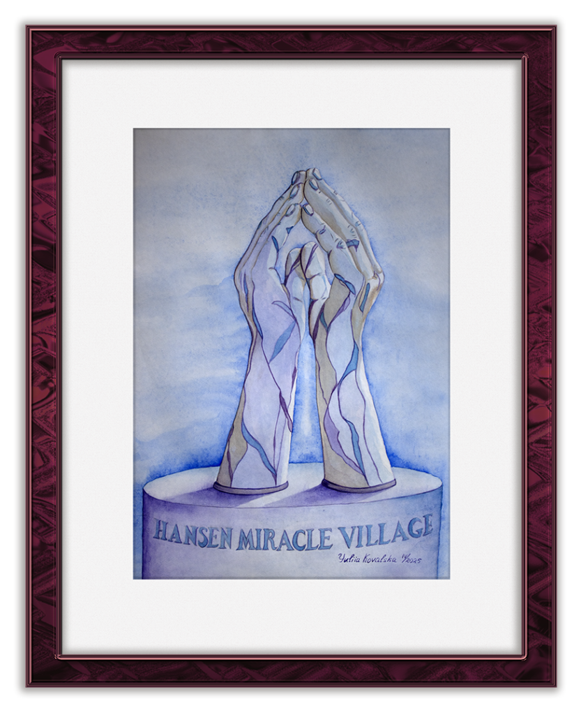 Hansen miracle village. Praying hands