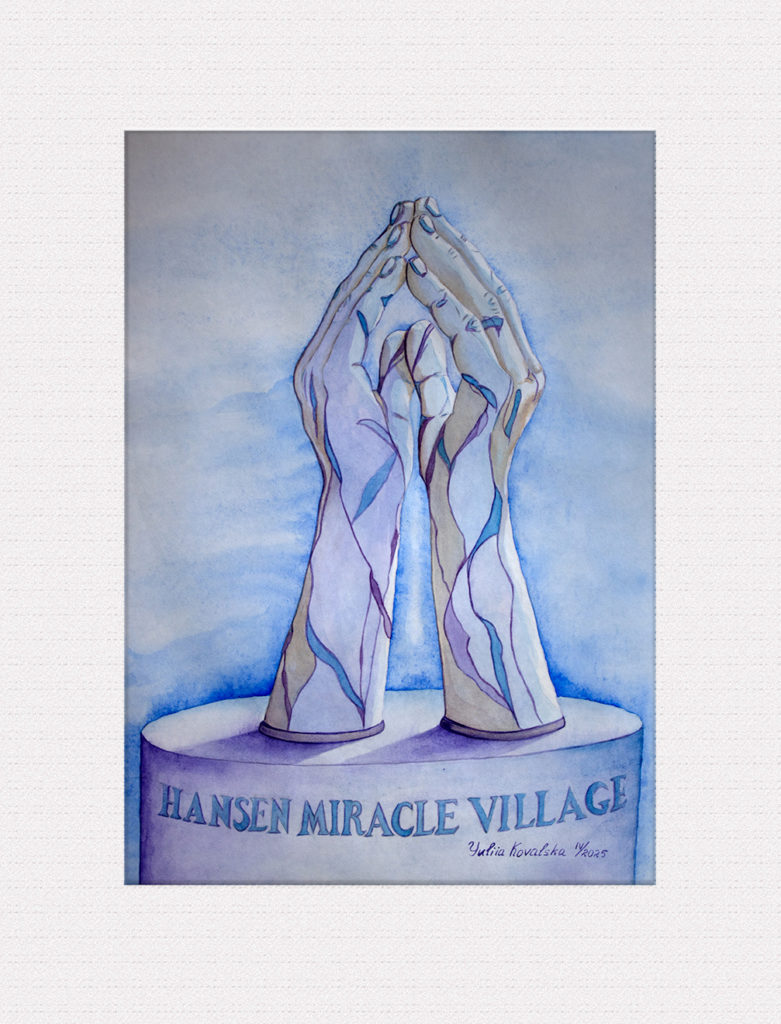 Hansen miracle village. Praying hands