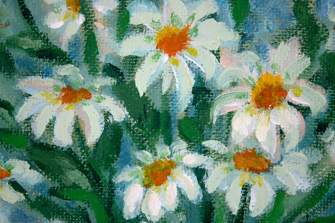 Chamomiles. Little suns in a vase