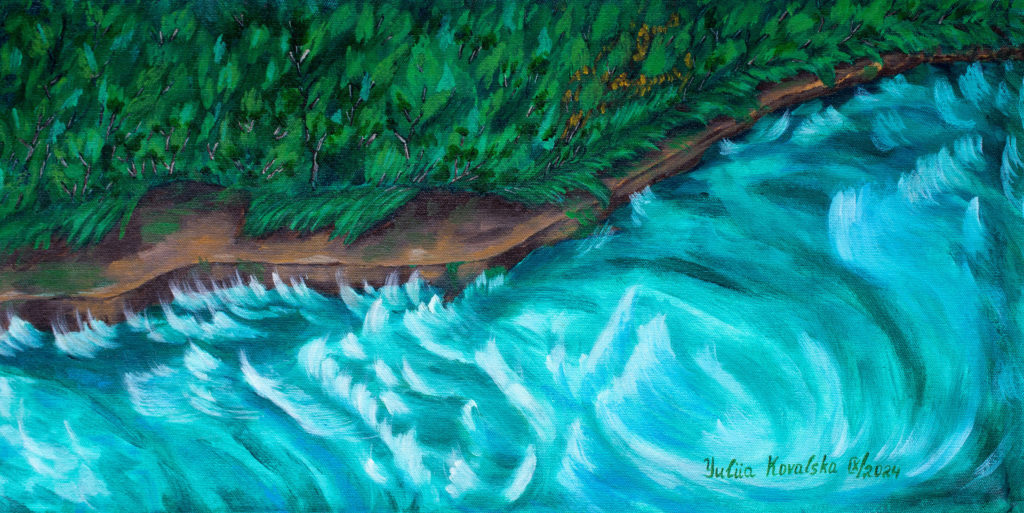 Niagara river. The great power of water
