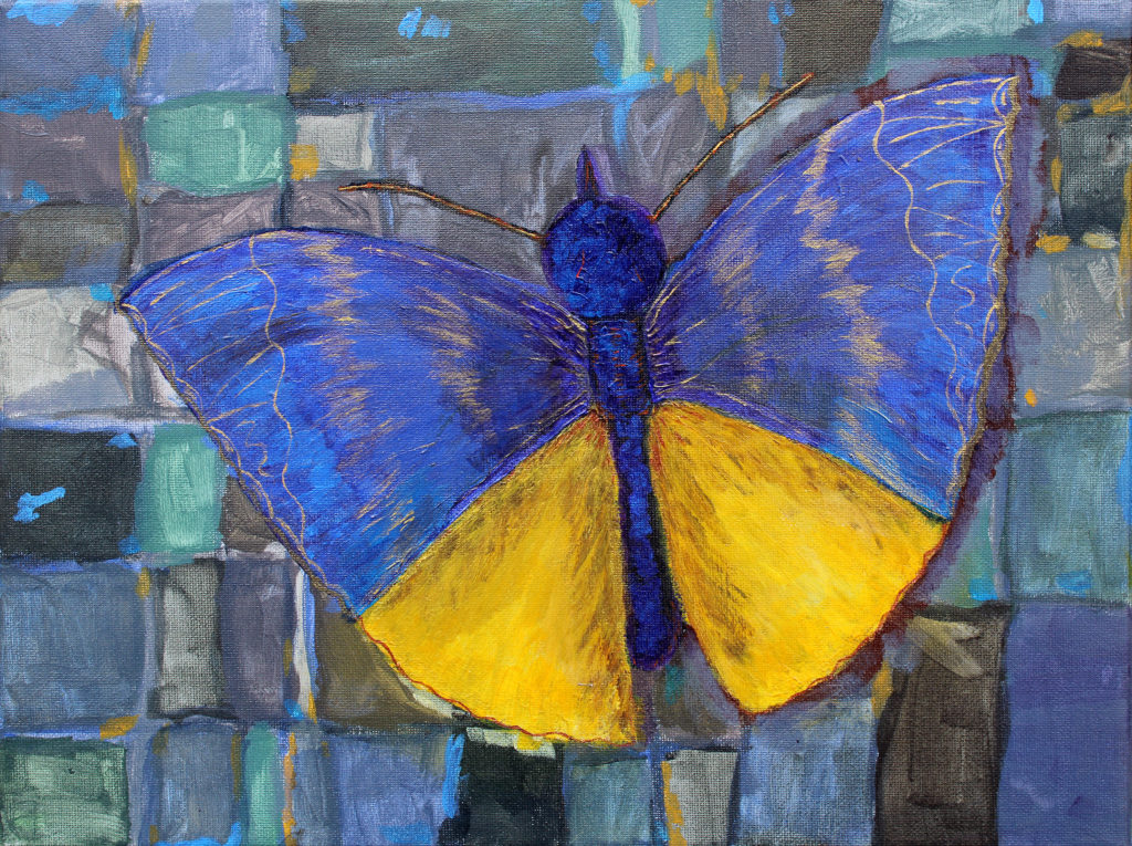 Butterfly on a pavement