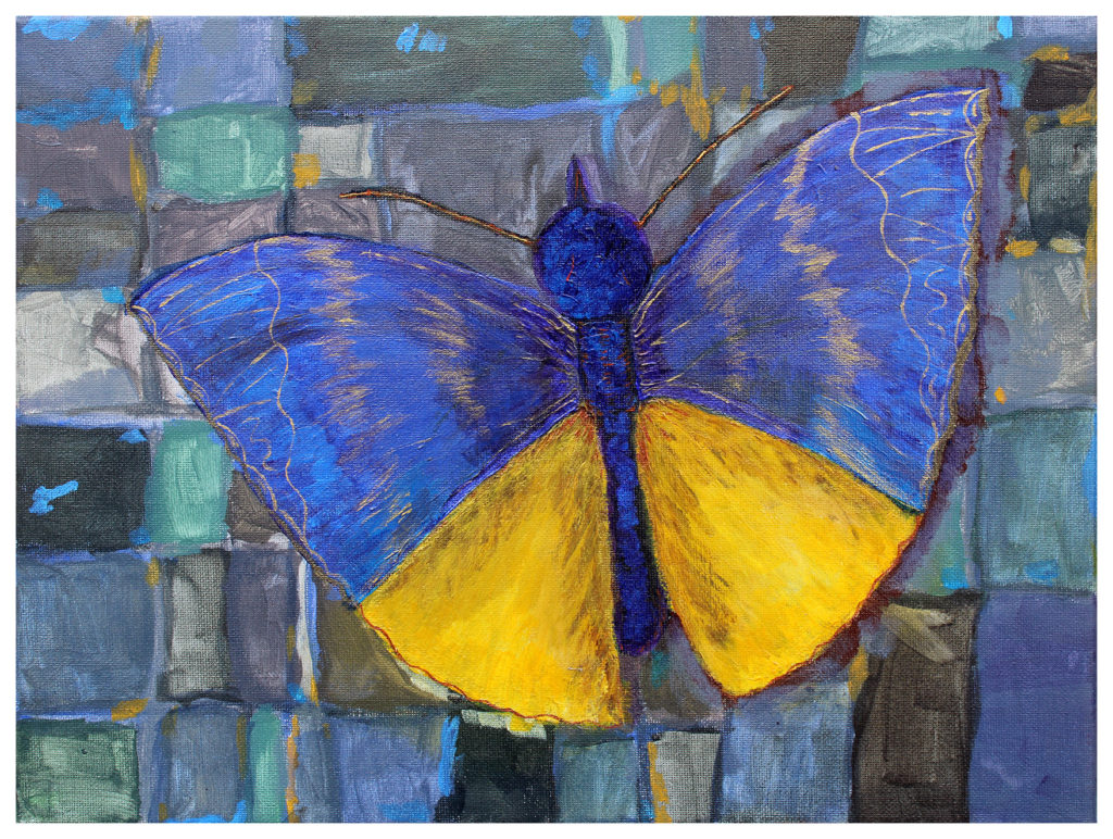 Butterfly on a pavement