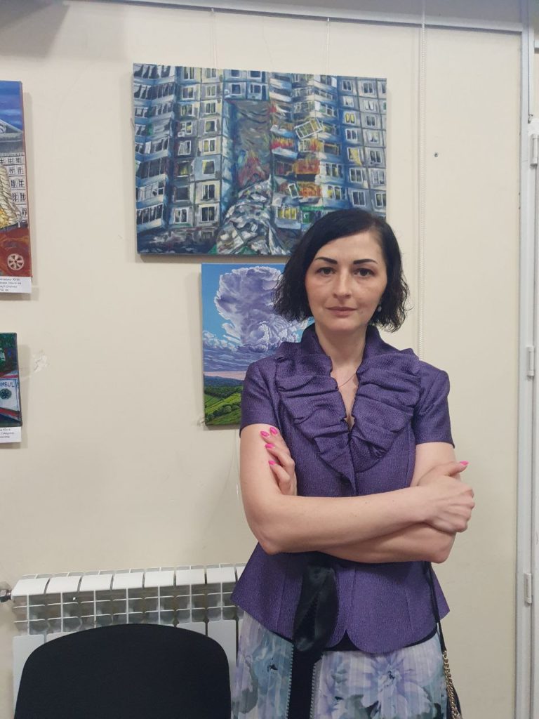 At the opening of the exhibition