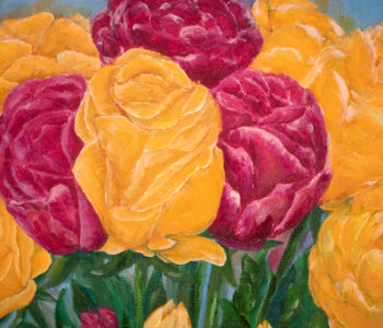 Roses on the summer porch. A memory of summer