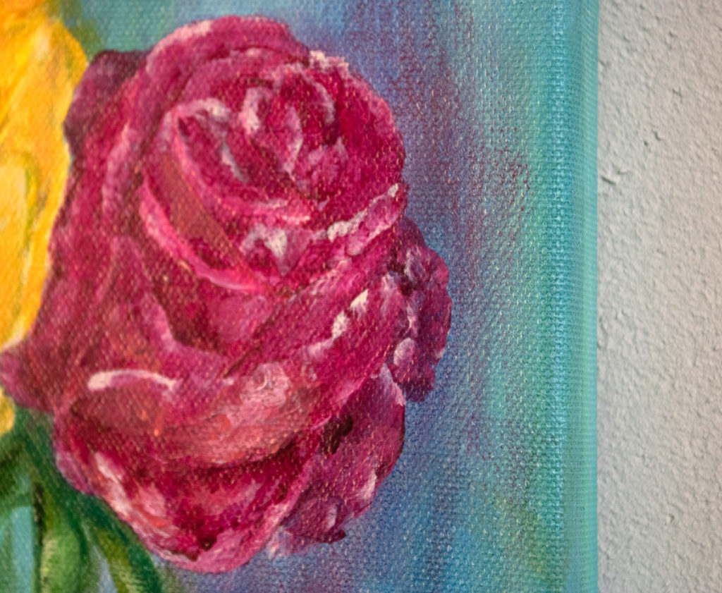 Roses on the summer porch. A memory of summer