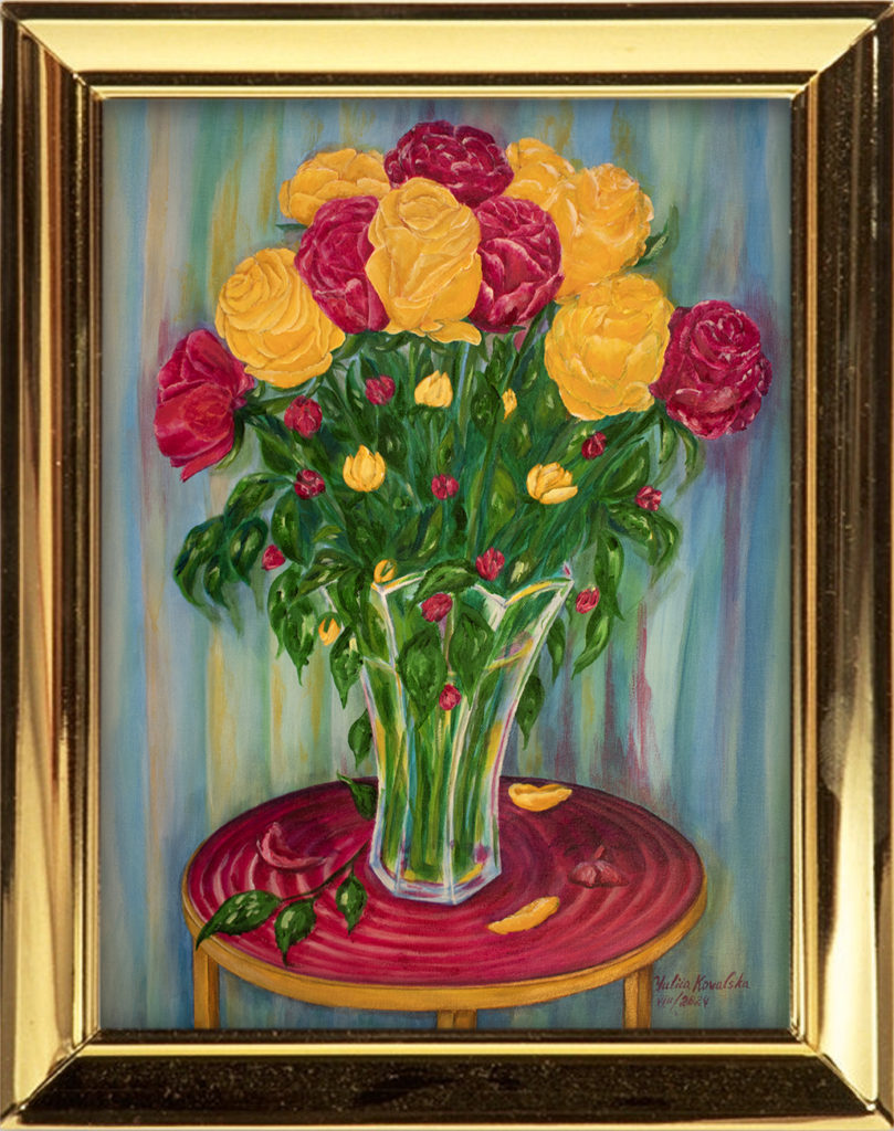 Roses on the summer porch. A memory of summer